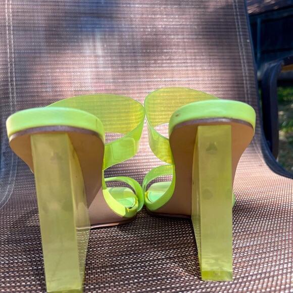 Steve Madden Neon Green Transparent Wedges Platforms size 7.5 - Picture 6 of 7